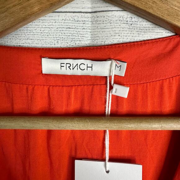 Frnch Womens size Medium Sleeveless Wrap Dress Salmon Red NEW F8522 Chic - Picture 3 of 10